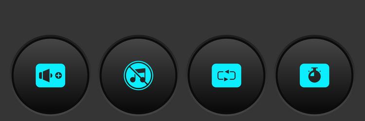 Set speaker volume mute repeat button vector