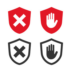 Adblock & Shield Icons Set vector image