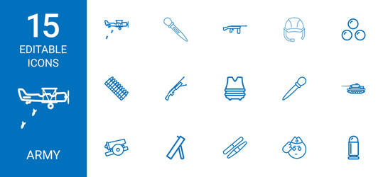 Army icons Royalty Free Vector Image - VectorStock