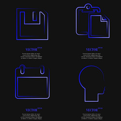 Set of fashionable blue icons trending symbols vector