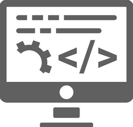 software coding development icon gray graphics vector image