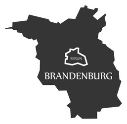 berlin - brandenburg federal states map vector