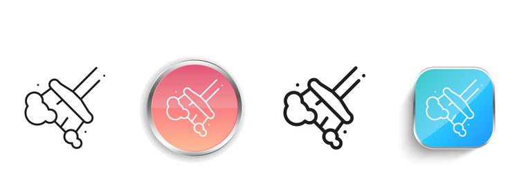 broom icon thin linear regular and button style vector image