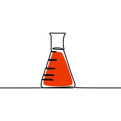 Continuous line drawing of erlenmeyer vector