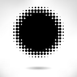 Halftone circle dots frame logo Royalty Free Vector Image