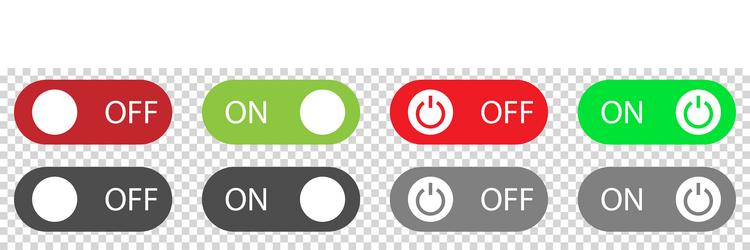 Icon button on-off in line art style Royalty Free Vector