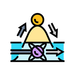 tunneling quantum computer color icon vector image