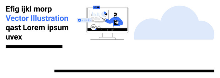 digital workspace with data analysis displayed vector image