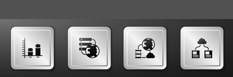 set data analysis network cloud connection vector image