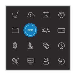 set of seo search engine optimization elements can vector image