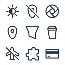 user interface line icons linear set quality vector image
