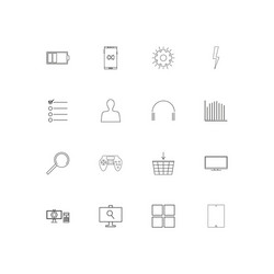 User interface linear thin icons set outlined vector