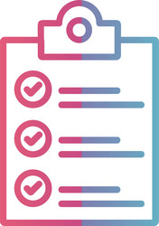 check list line gradient design vector image