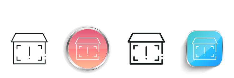hazard icon thin linear regular and button style vector image