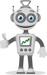 Robot with the graph up on screen shows vector