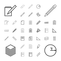 37 pencil icons vector