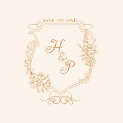 Nb initials letter wedding monogram logos Vector Image