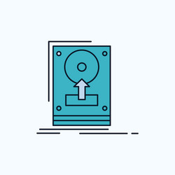 install drive hdd save upload flat icon green vector image