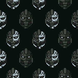 Seamless pattern of robots cartoon game style vector