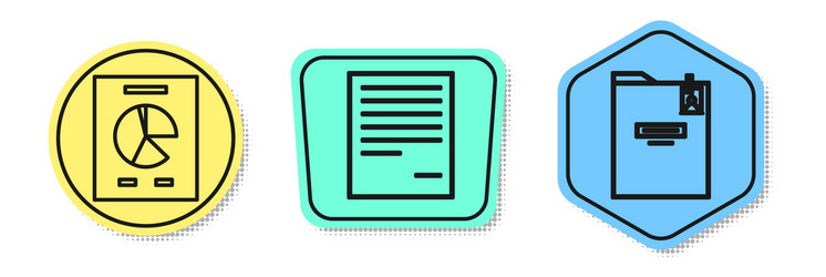 set line document with graph chart vector image