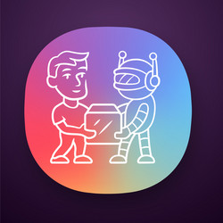 Transactional bot app icon artificial vector