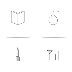 web and text simple linear icons set outlined vector image