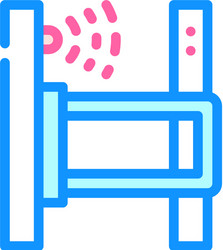 Bounding frame with sensor color icon vector