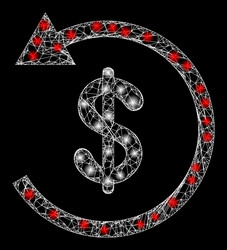 glowing network mesh chargeback with lightspots vector image