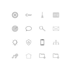 Web linear thin icons set outlined simple vector