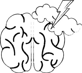 Brain idea brainstorm knowledge sketch vector