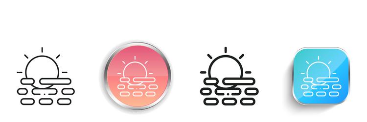 haze icon thin linear regular and button style vector image