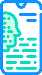 mobile bot color icon line vector image