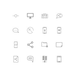 network and database linear thin icons set vector image