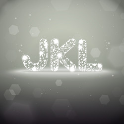 Glowing font from j to l on bokeh background vector