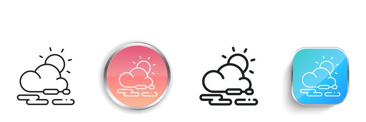 haze icon thin linear regular and button style vector image