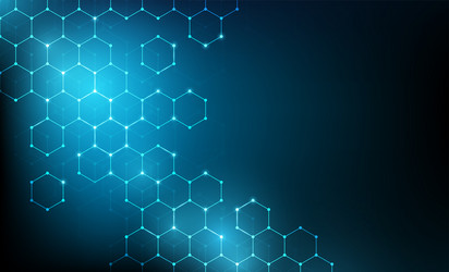 Molecular background hexagon chemical structures Vector Image