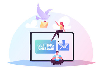 Characters sending or getting messages concept vector