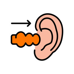 earplugs color icon silicone foam safety ear vector