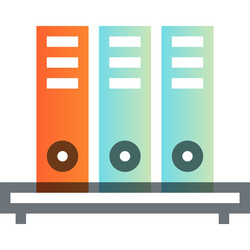 files shelf flat line web icon concept vector image