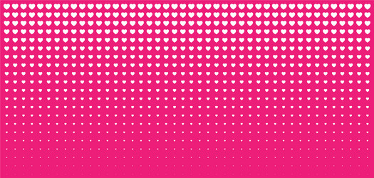 Halftone pink hearts gradient background vector