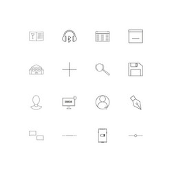 user interface linear thin icons set outlined vector image