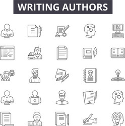 writing authors line icons for web and mobile vector