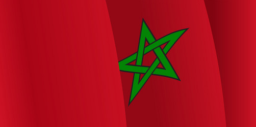 Background with waving moroccan flag vector