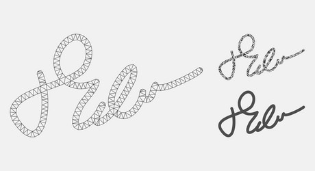 signature mesh 2d model and triangle mosaic vector image