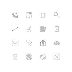 web linear thin icons set outlined simple vector image