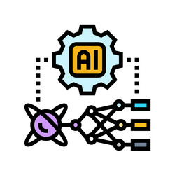 ai and computing merge quantum computer color icon vector image