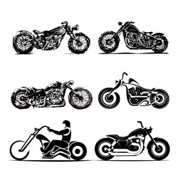 Classic Motorcycle Silhouettes Vector Image