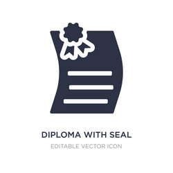 diploma with seal icon on white background simple vector