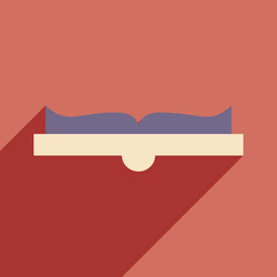 flat with shadow icon and mobile application open vector image