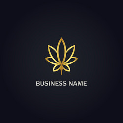 Gold Cannabis Leaf Logo Vector Image